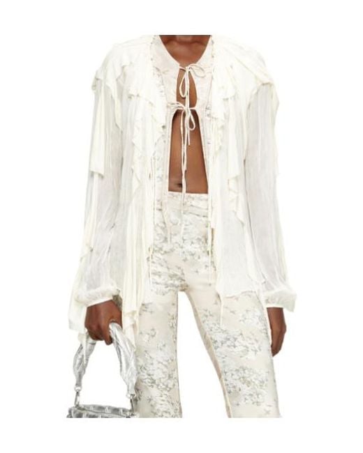 DIESEL White C-Lassy Ruffled Blouse