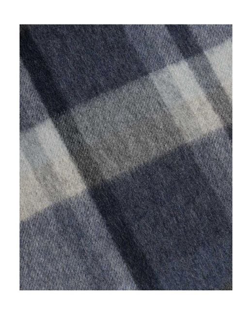 Ferragamo Blue Plaid Detail Scarf
