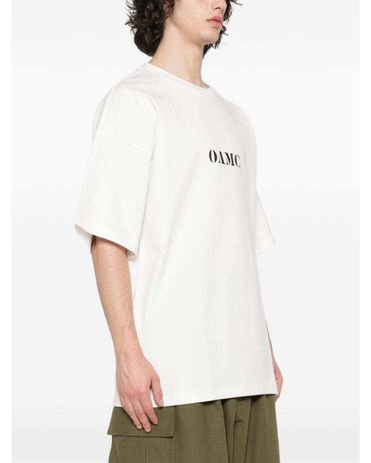 OAMC White Logo-Print Organic T-Shirt for men