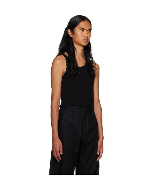Dion Lee Black Bichrome Cutout-Detail Tank Top for men