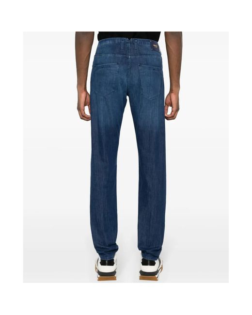 Incotex Blue Logo-Patch Tapered Jeans for men