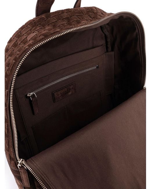 Orciani Brown Woven Suede Backpack for men