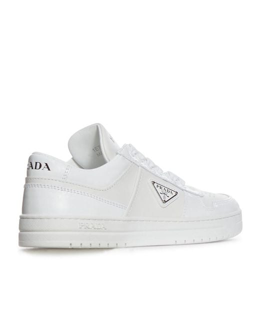 Prada White Downtown Leather Sneakers