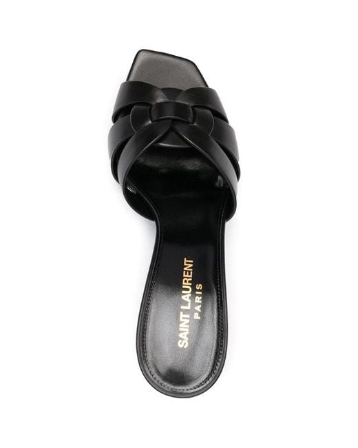 Saint Laurent Black Tribute Heeled Mules