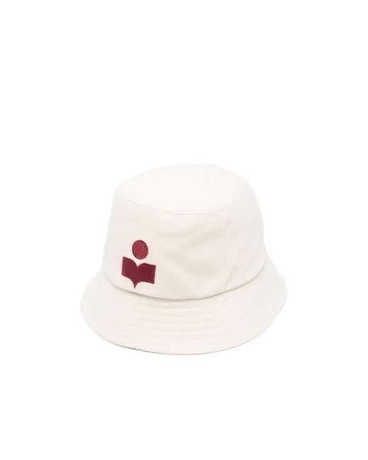 Isabel Marant Pink Logo Embroidered Narrow Brim Bucket Hat