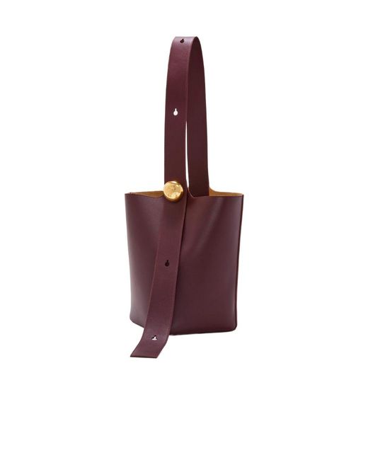 Loewe Red Medium Pebble Bucket Bag
