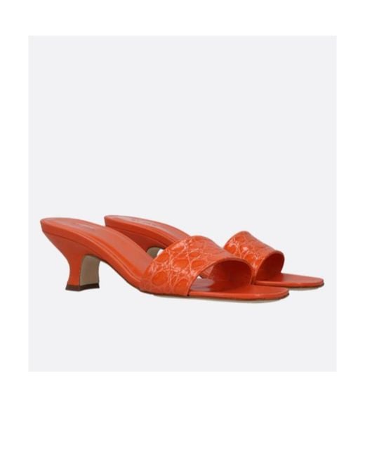 By Far Red Ceni Embossed Mules