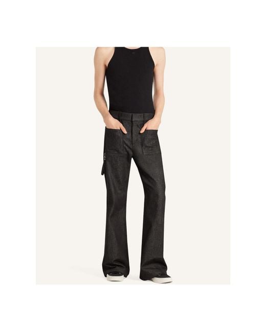 Courreges Black Two-Pocket Bootcut Jeans for men