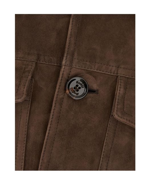 Moorer Brown Torquato Suede Jacket for men