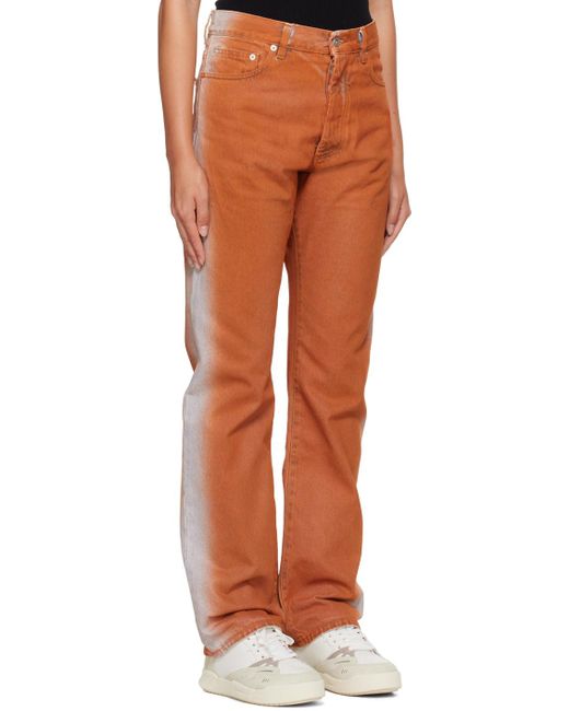 Heron Preston Orange Gradient-Effect Denim Jeans for men