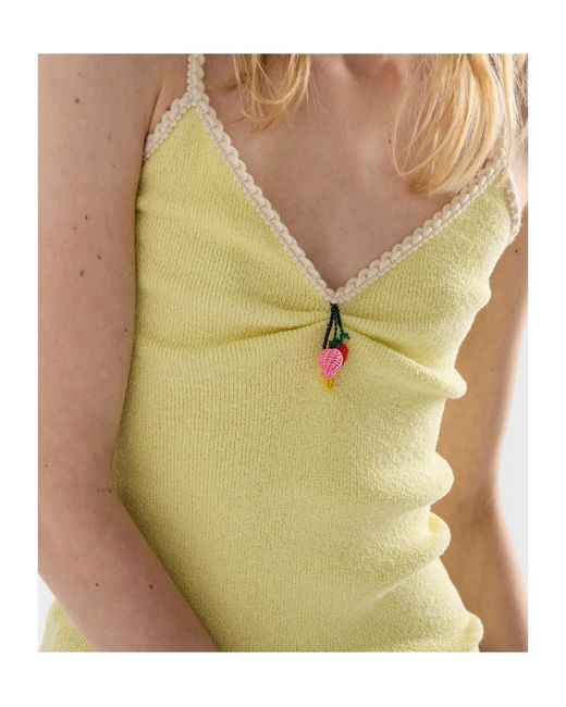 Prada Yellow Cotton Bouclé Top
