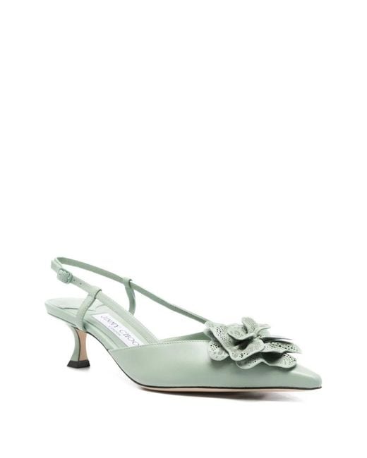 Jimmy Choo Green Mimmi 50 Open-Heel Sandals