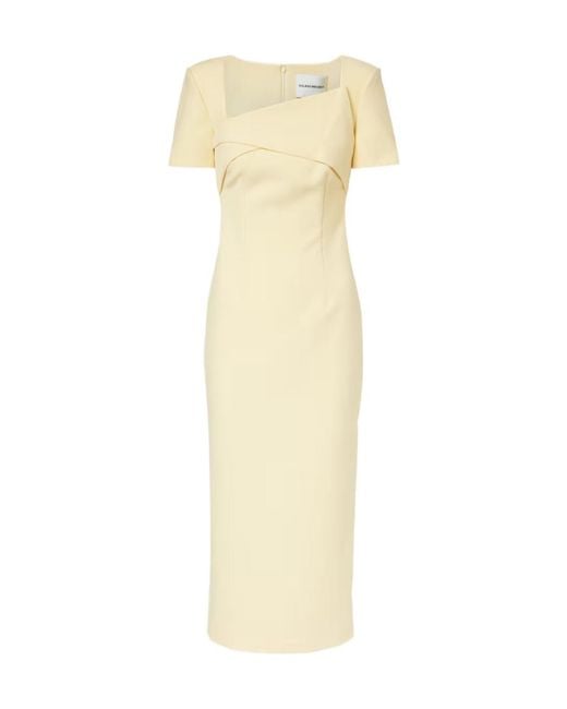 Roland Mouret Metallic Draped Crepe Cocktail Dress