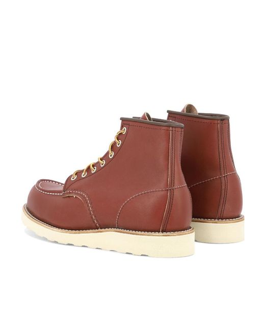 Red Wing Brown Round Head Lace-Up Boots for men