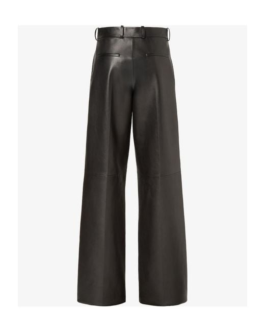 Fendi Gray Nappa Leather Pants