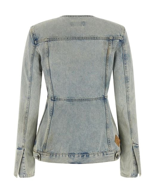 Haikure Blue Temple Fitted Denim Jacket