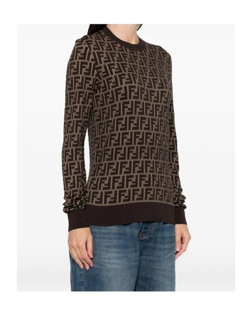 Fendi Black Logo Pattern Sweater
