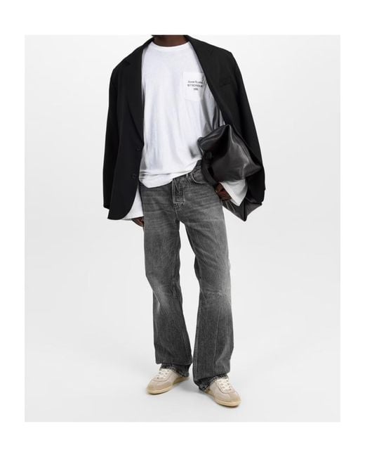 Acne Gray Straight Jeans for men
