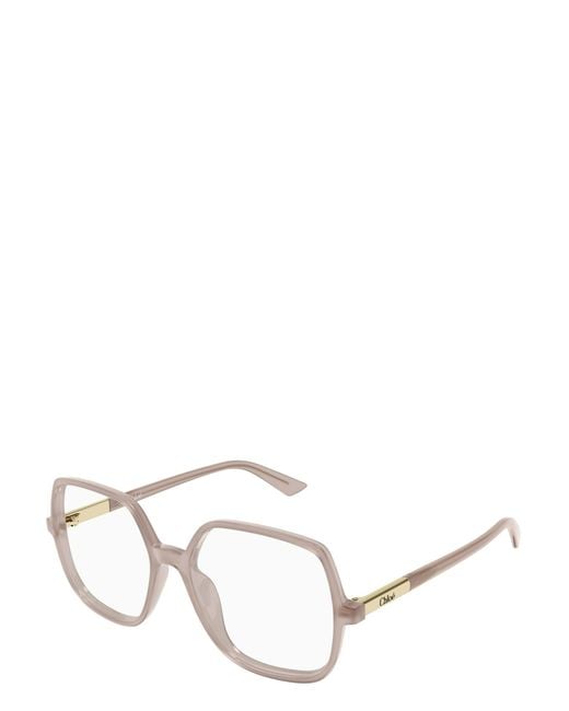 Chloé White Chloé Eyewear Square Frame Glasses