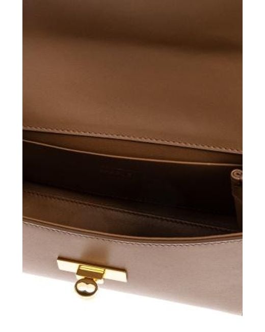 Dolce & Gabbana Brown Mini Marlene City Chain-Strap Flap Tote Bag