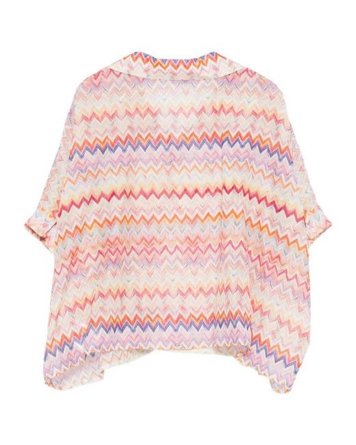 Missoni Pink V-Neck Blouse