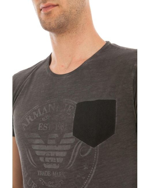 Armani Jeans Gray Logo Details T-Shirt for men
