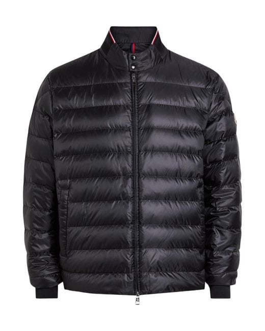 Moncler Black Rigel Biker Quilted Shell Jacket for men