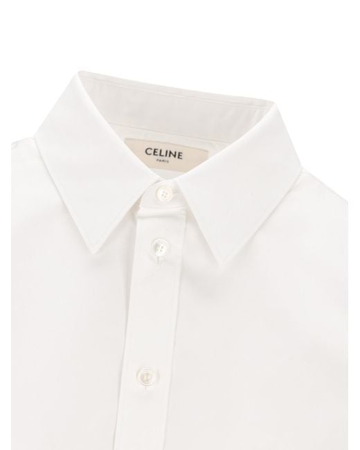 Céline White Long-Sleeved Shirt