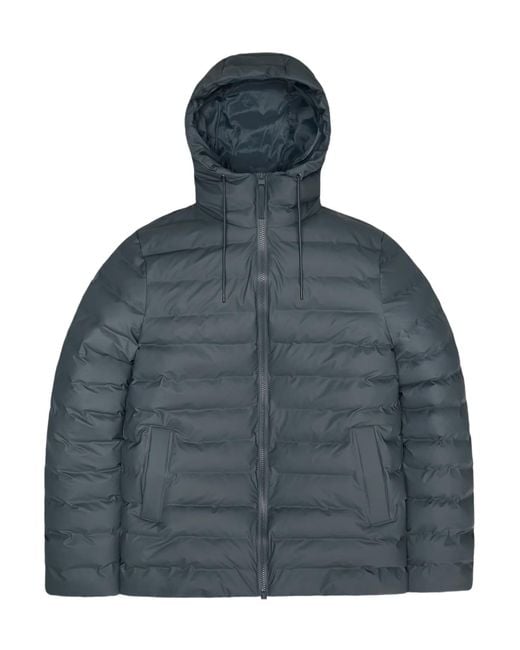 Rains Gray Lohja W3T2 Hooded Puffer Jacket
