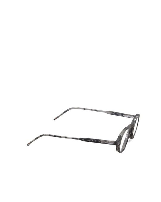 Thom Browne White Eyewear Round Frame Glasses for men
