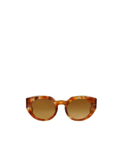 Chloé Natural Colored Round Plastic Frame Sunglasses