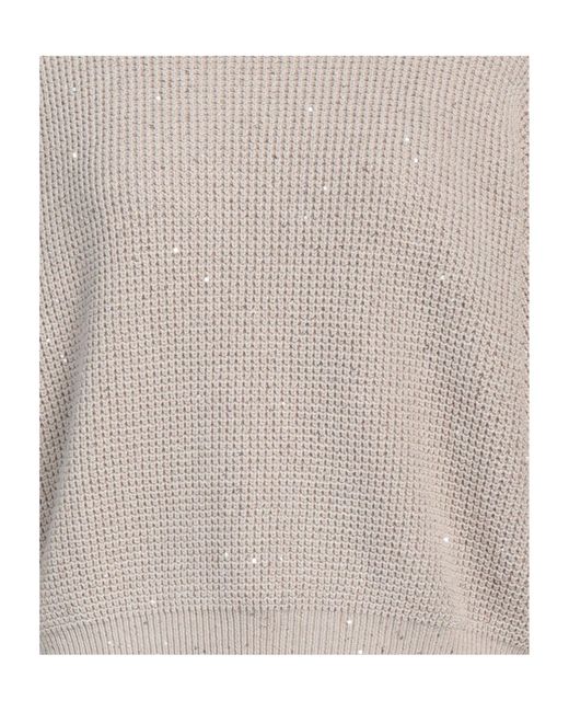 Brunello Cucinelli Natural Waffle-Knit Top