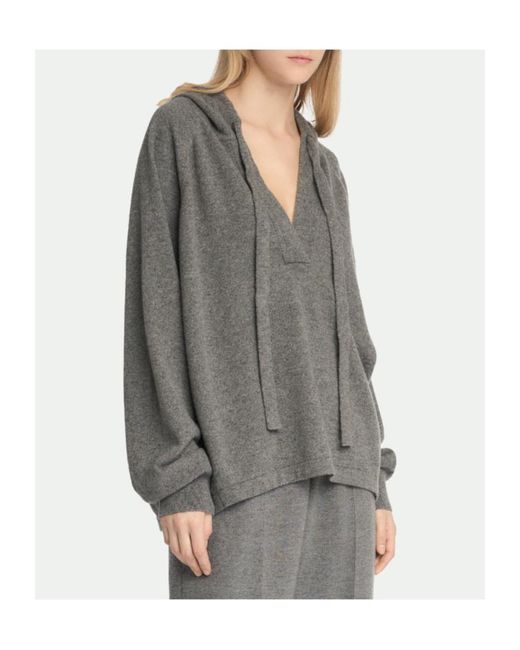 Malo Gray V-Neck Hoodie