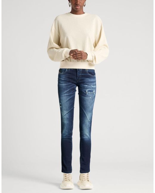 DIESEL Blue Dark Stretch Ripped Jeans
