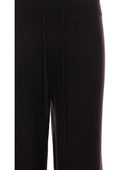 Lisa Yang Black Drawstring Wide-Leg Knitted Trousers