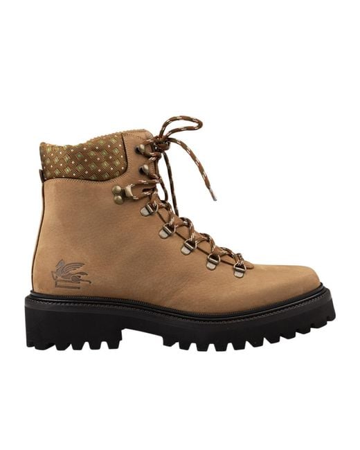 Etro Brown Trekking Ankle Boots for men
