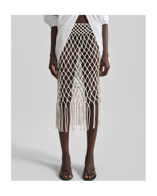 Frankie Shop White Tropea Macrame Skirt