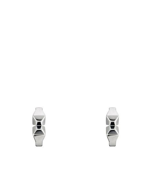 Gucci White Chiodo Hoop Earrings for men