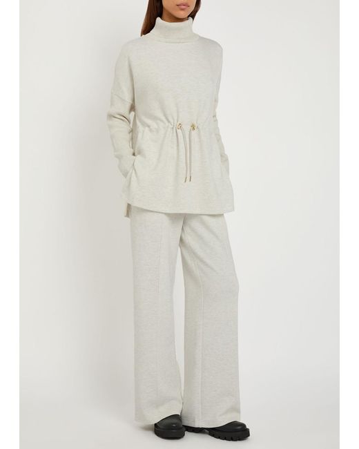 Varley White The Wide Leg 30 Pintuck Jersey Sweatpants