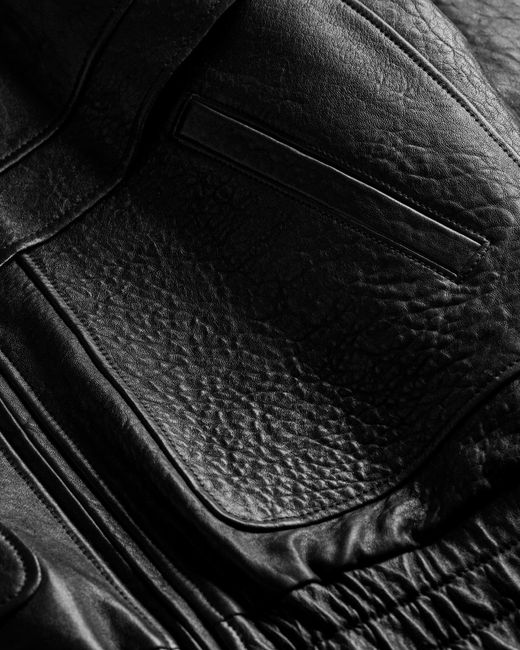 Saint Laurent Black Long-Sleeve Leather Jacket for men