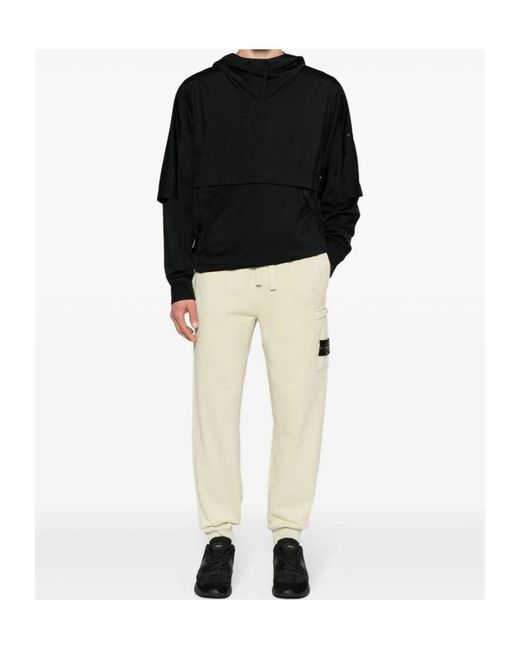 Stone Island Natural Compass-Badge Cotton Track Trousers for men