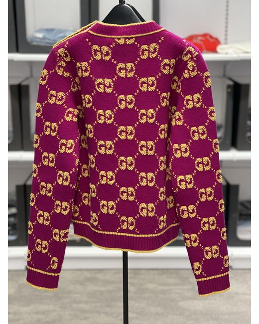 Gucci Red Logo Knitted Wool Sweater