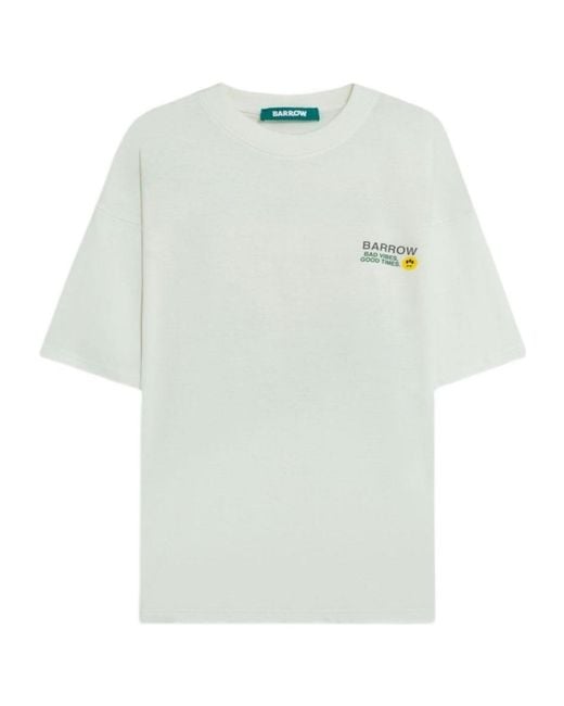 Barrow White Graphic Printed T-Shirt for men