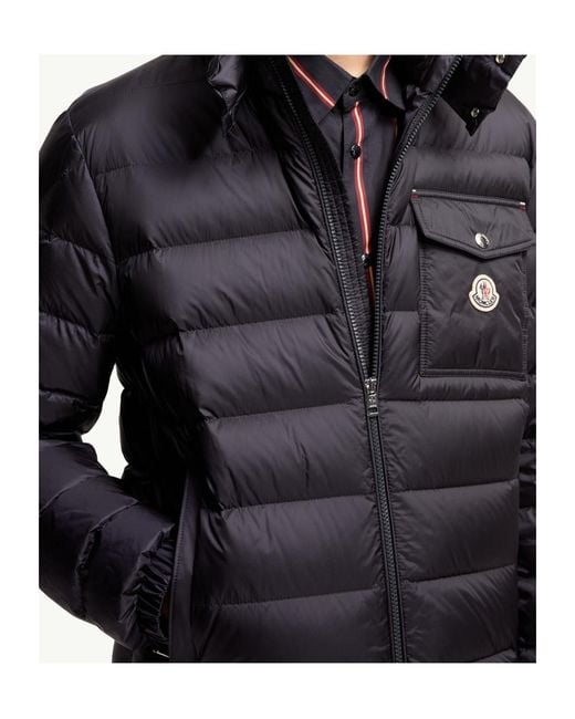 Moncler Black Verith Hooded Zip-Up Short Puffer Jacket for men