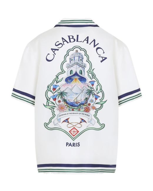Casablanca White Short Sleeve Printed Shirt for men