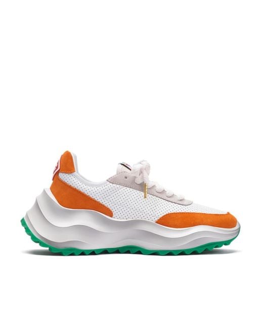Casablanca White Atlantis Perforated Lace-Up Sneakers for men