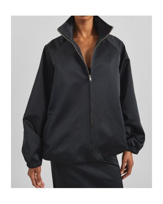 Frankie Shop Black Baxter Satin Track Jacket
