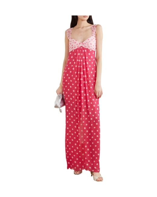 Saloni Pink Soft Ruched Bust Dress