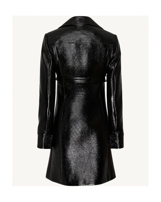 Courreges Black Courrèges Belted Short Heritage Vinyl Coat
