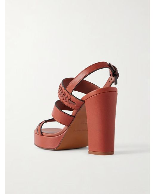 Zimmermann Red Alchemy Leather Platform Sandals